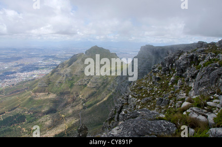 View from Table mountain National Park, Cape town, South africa. Stock Photo