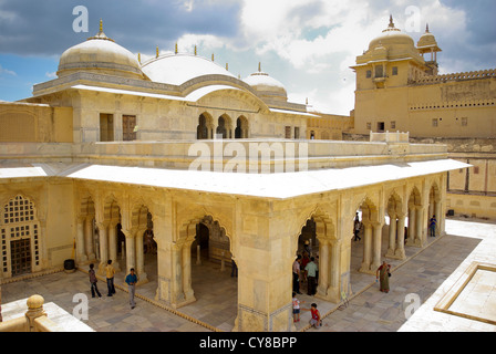 View of Jai Mandir (Hall of Victory) at Amer / Amber Fort near Jaipur, Rajasthan, India Stock Photo