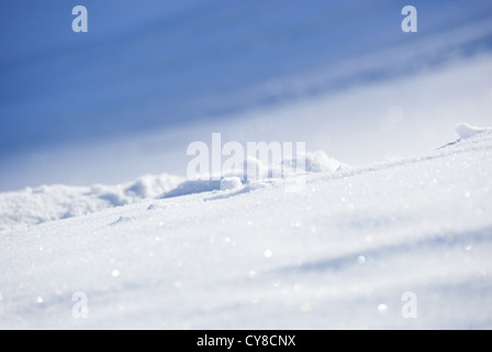 Closeup shot of snow on a sunny day in the Swiss Alps Europe Stock Photo
