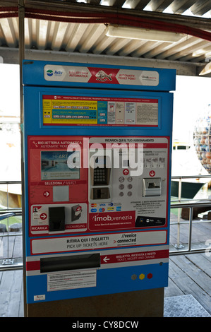 Ticket fares machine, St Mark's Waterfront, Venice, Italy. Stock Photo