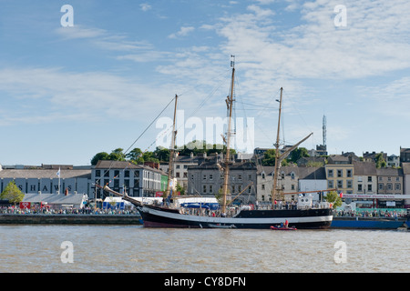 Tall ships moored along quayside, Waterford, Ireland Stock Photo