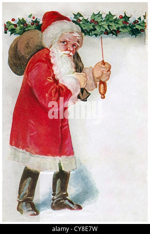 Santa Claus with sack Stock Photo