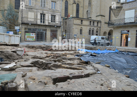 Archaeological Dig Brive La Gaillarde France Fouille Archeologique Stock Photo