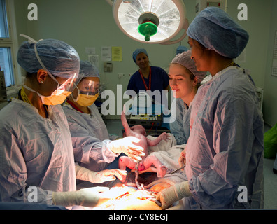 Caesarian operation hospital London Stock Photo - Alamy