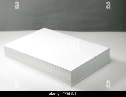 Stack of white printer and copier paper Stock Photo