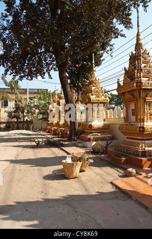 Part of the Buddhist Temple Wat Xieng Nyeun in Vientiane, Laos Stock Photo