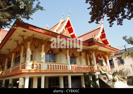 Part of the Buddhist Temple Wat Xieng Nyeun in Vientiane, Laos Stock Photo