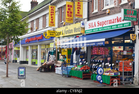 Grocery shop on Burnt Oak Broadway, Edgware, Greater London, England, UK. Stock Photo