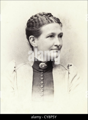 Victorian woman studio portrait circa 1890s Stock Photo