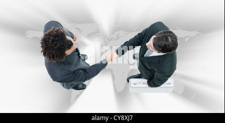 Business professionals engage in global business transactions Stock Photo