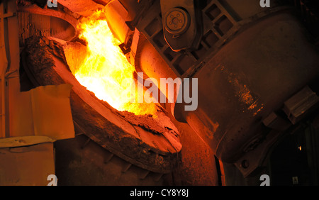 hot molten steel Stock Photo