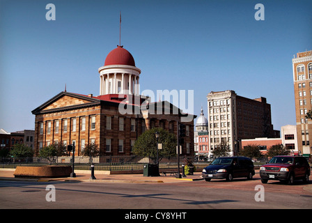 Springfield Illinois USA State Capital and home of the Lincoln Library and Museum.  The Old State Capitol Building. Stock Photo