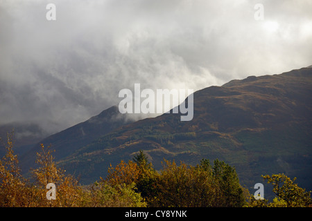 Misty mountain. Beinn a' Bheithir, Onich, Lochaber, Scotland, United Kingdom, Europe. Stock Photo