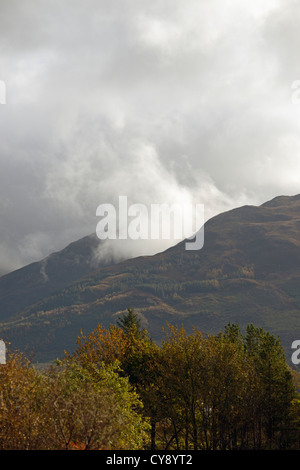 Misty mountain. Beinn a' Bheithir, Onich, Lochaber, Scotland, United Kingdom, Europe. Stock Photo