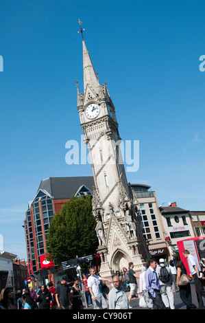 The Haymarket Memorial Clocktower in Leicester City Centre, England UK Stock Photo