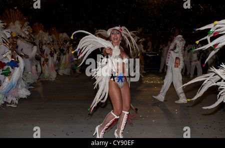 Woman During Carnival Parade in the Sambadrome Rio de Janeiro Brazil Stock Photo