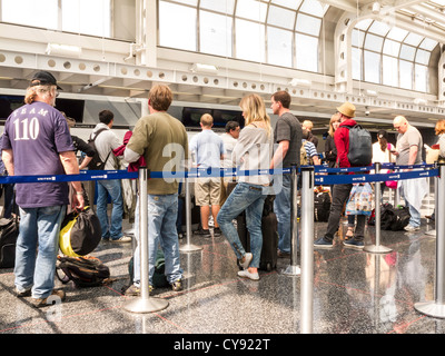 United Airlines Check-in, Chicago O'Hare International Airport, IL Stock Photo