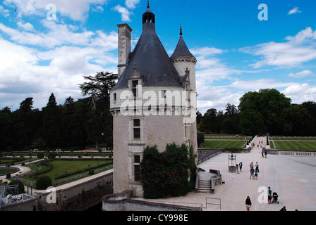 FRANCE Château de Chenonceau is a manor house near the small village of Chenonceaux, Loire Valley. The Marques Tower. Stock Photo