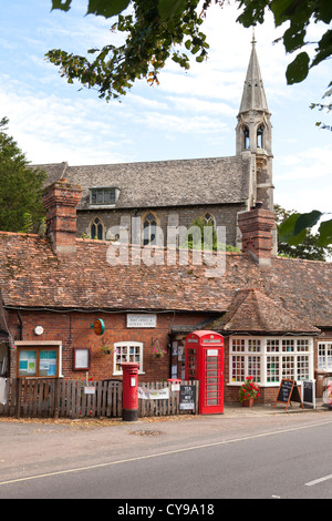 The Post Office, general stores and church at Clifton Hampden, Oxfordshire, UK Stock Photo