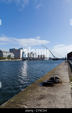 The Samuel beckett bridge in Dublin, designed by Santiago Calatrava. Stock Photo