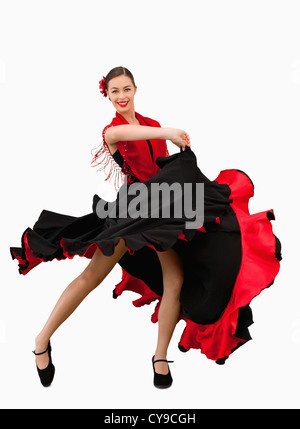 Woman in a black dress dancing at a silent disco, SWN festival, Cardiff ...