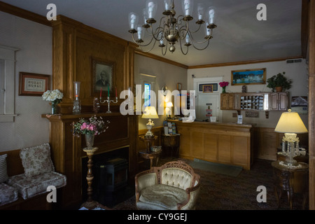 Jamestown, California - historic goldrush township near the 'motherlode' mines. Inside the Royal Carriage Inn. Stock Photo