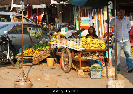 Banana Sales in Vientiane, Laos Stock Photo