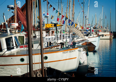 The Marina at Port Townsend, Washington, USA,  during the annual wooden boat festival. Stock Photo