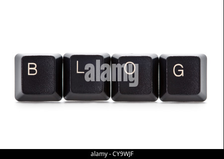blog word spelled out using isolated computer keys Stock Photo