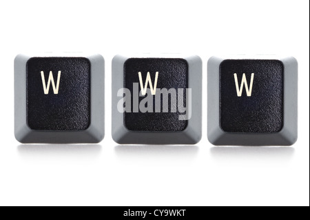 www concept computer keys from a keyboard isolated on white background Stock Photo