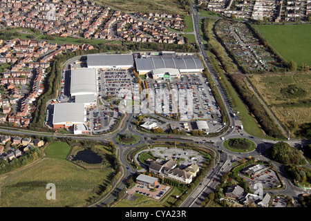 aerial view of Kingswood Retail Park north of Hull Stock Photo