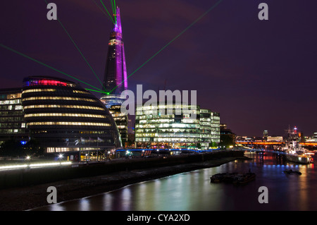 Thursday 5th June 2012, the opening night of The Shard, London and Europe's tallest building, complete with laser show and music Stock Photo