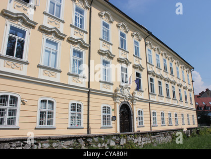 Baroque facade of Gruber Palace in Ljubljana, Slovenia Stock Photo