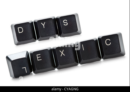 the word dyslexic spelled out in computer keys Stock Photo