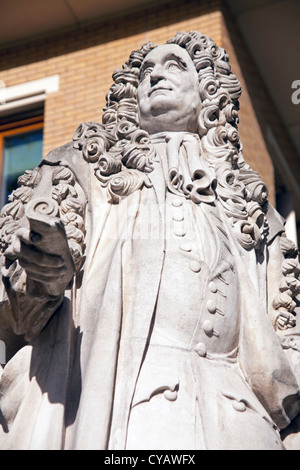 Statue of Sir Hans Sloane in the Duke of York Square, Sloane Square, Royal Borough of Kensington and Chelsea, London, England,UK Stock Photo