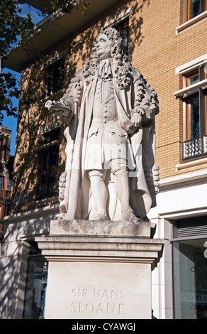 Statue of Sir Hans Sloane in the Duke of York Square, Sloane Square, Royal Borough of Kensington and Chelsea, London, England,UK Stock Photo