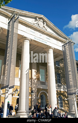 The Saatchi Gallery, famous art gallery entrance with people in Stock