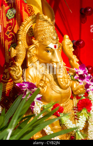 statue of Lord Ganesha, elephant god during Thaipusam festival in Penang of Malaysia. Stock Photo