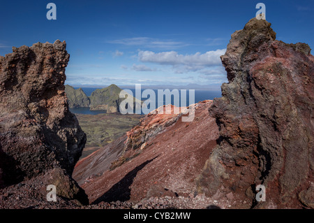 ELDFELL VOLCANO HEIMAEY WESTMAN ISLANDS ICELAND Stock Photo