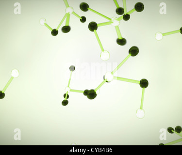 Black, white and green molecule cells Stock Photo