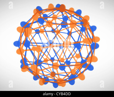 Orange and blue cells connection Stock Photo