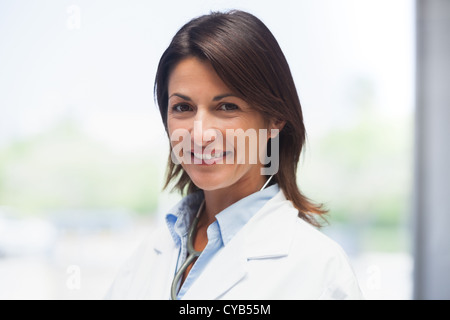 Portrait of doctor in lab coat Stock Photo