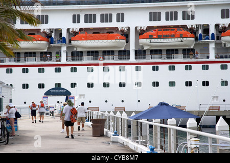 carnival cruise ship florida alamy leaving conquest usa moored passengers boarding freedom key west
