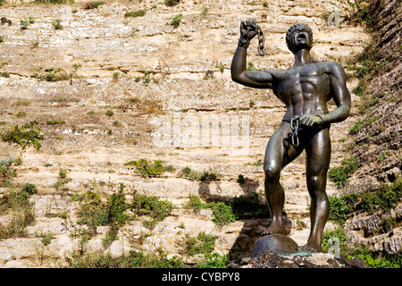 Statue of Euno under the Castello di Lombardia (lombardy Castle), Enna ...