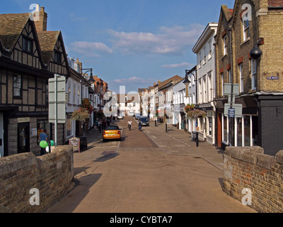 St Ives Bridge, looking down Bridge Street. Stock Photo