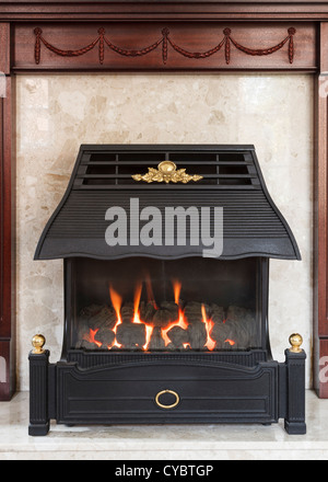 Gas fire, UK Stock Photo