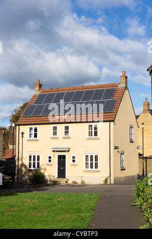 Solar panels on a house, England, UK Stock Photo