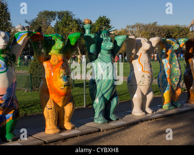 United Buddy Bears in Paris on their global tour. Stock Photo