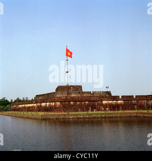 Hue Citadel Purple Forbidden City in Hue in Vietnam in Far East Southeast Asia. To The Mieu Temple Nguyen Culture History Ancient Wanderlust Travel Stock Photo