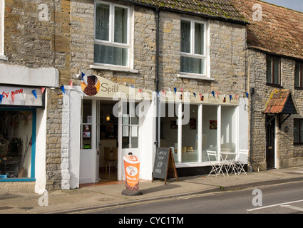 Spill the Beans Coffee shop in Ilchester a small village in somerset England Stock Photo